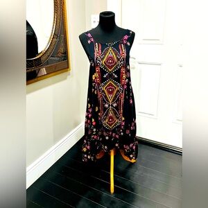 Free People Embroidered Black and pattern Dress